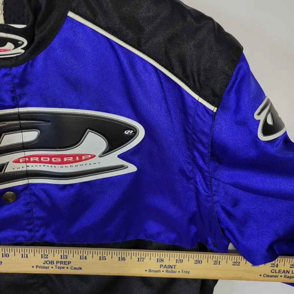 Progrip Jacket Mens Large Blue Black Motorcycle Racing Made Italy Nylon‎
